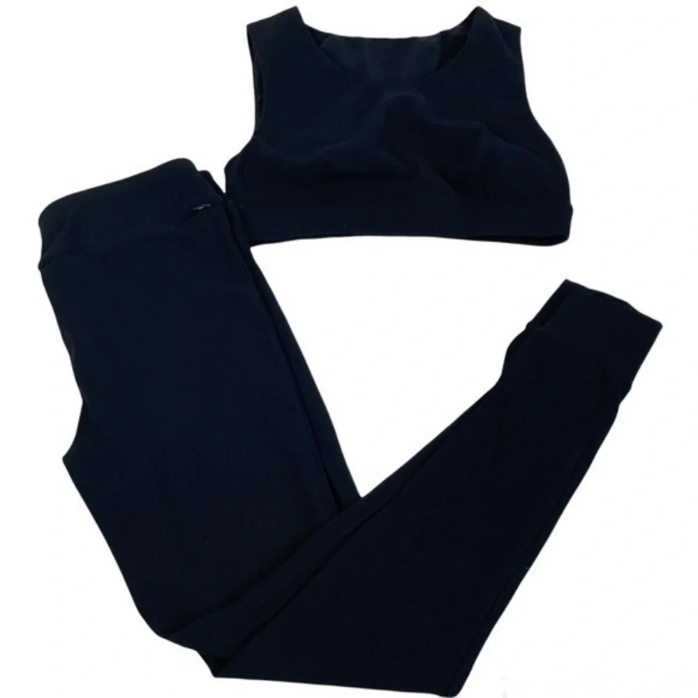 No Ka'Oi Legging Set | High Waist Legging & Crop Top | Women Size 2 | Black